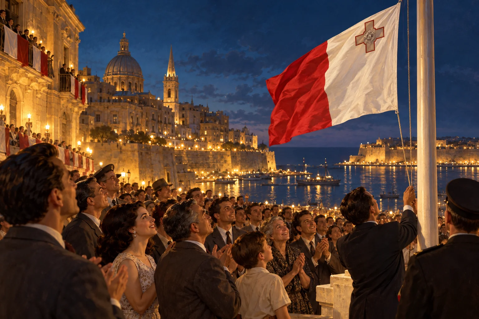 An imagined celebration of Malta's independence in 1964.