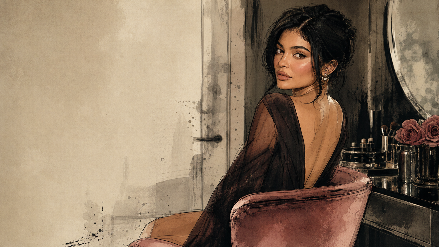 Editorial illustration for We Waited for Kendall. Kylie Walked Instead.