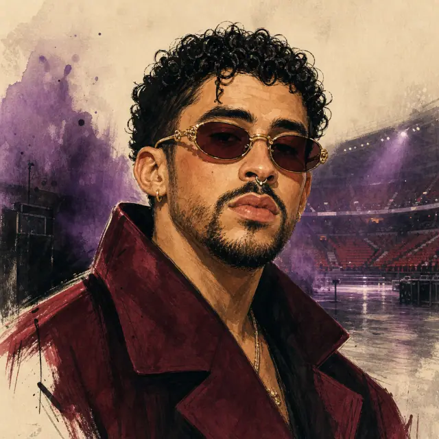Illustration of Bad Bunny