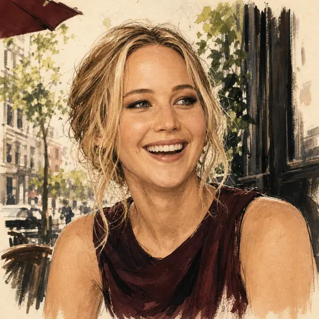Illustration of Jennifer Lawrence