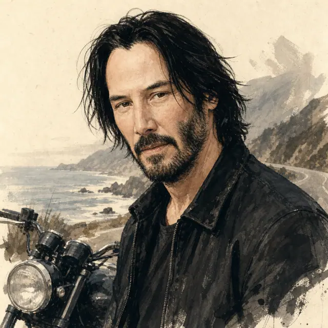 Illustration of Keanu Reeves