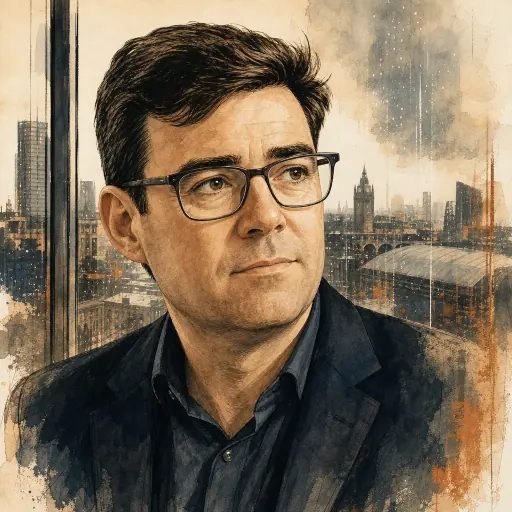 Editorial illustration of Andy Burnham