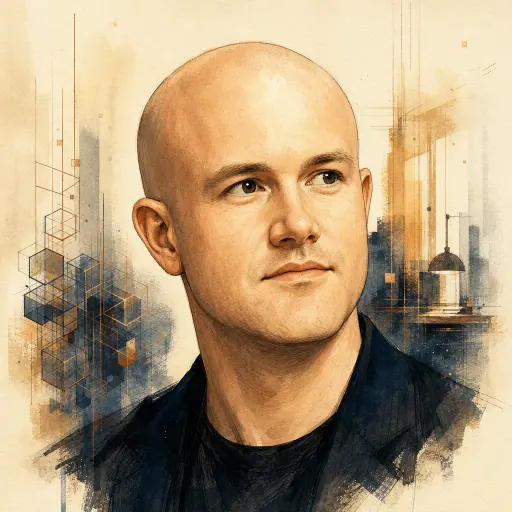 Editorial illustration of Brian Armstrong