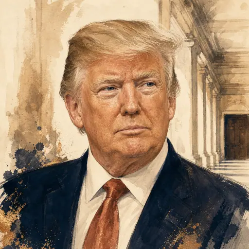 Editorial illustration of Donald Trump