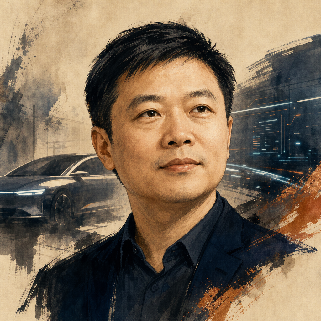 Editorial illustration of He Xiaopeng