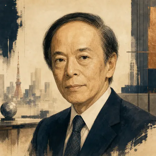 Editorial illustration of Kazuo Ueda