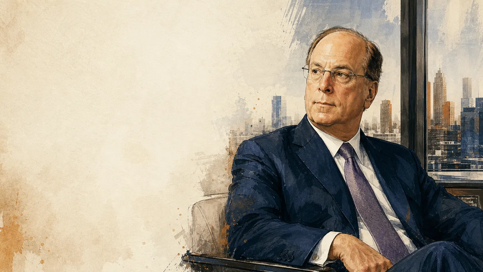 Editorial illustration of Larry Fink