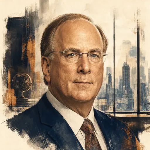 Editorial illustration of Larry Fink
