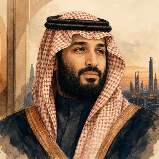 Editorial illustration of Mohammed bin Salman
