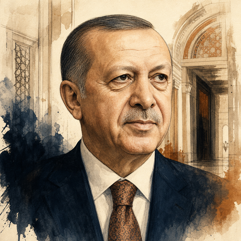 Editorial illustration of Recep Tayyip Erdoğan