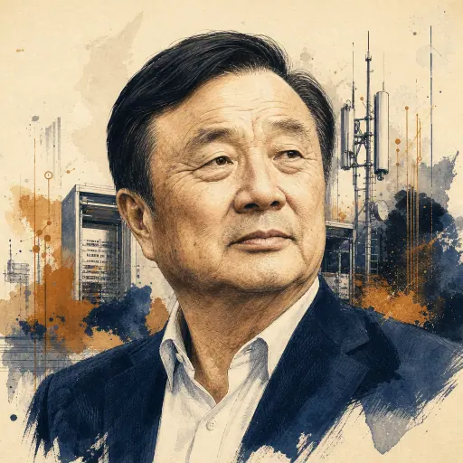 Editorial illustration of Ren Zhengfei