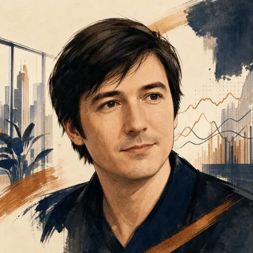 Editorial illustration of Vlad Tenev