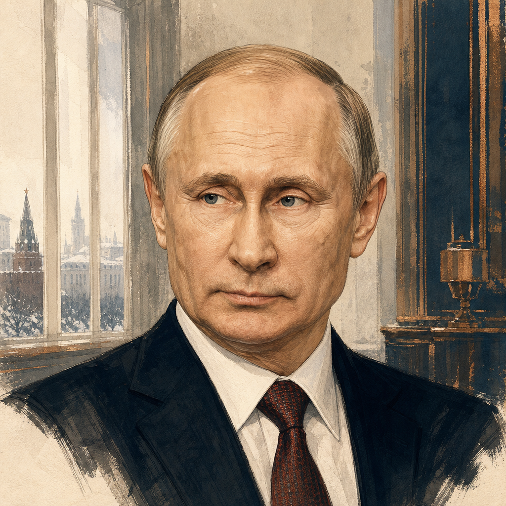 Editorial illustration of Vladimir Putin