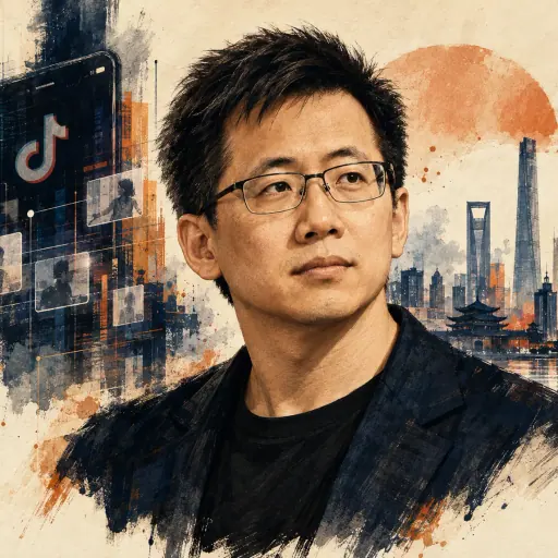 Editorial illustration of Zhang Yiming